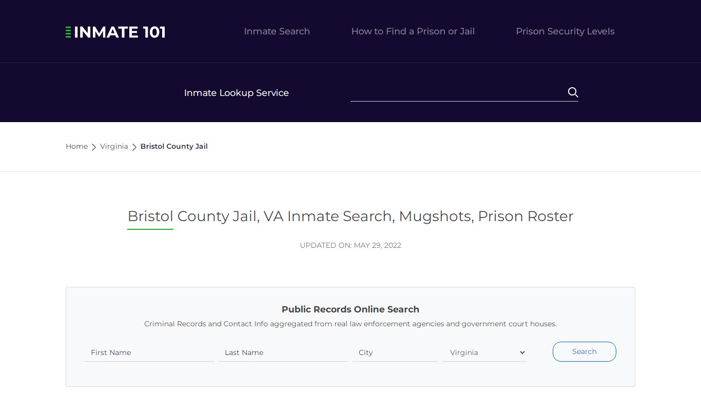 Bristol County Jail, VA Inmate Search, Mugshots, Prison ...